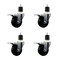 Service Caster 3.5'' Soft Rubber Swivel 1-7/8'' Expanding Stem Caster Set Total Lock Brake, 4PK SCC-EXTTL20S3514-SRS-178-4 - alternate 1